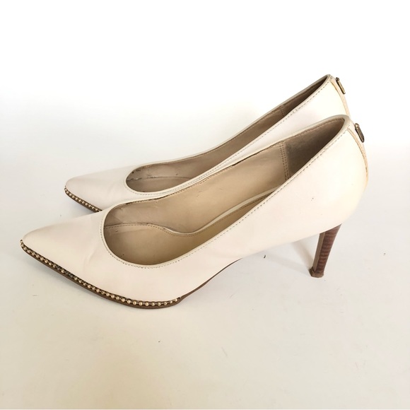 Coach White Waverly Bead-Trim Leather Pumps Heels Women’s Size 8 - Picture 11 of 15